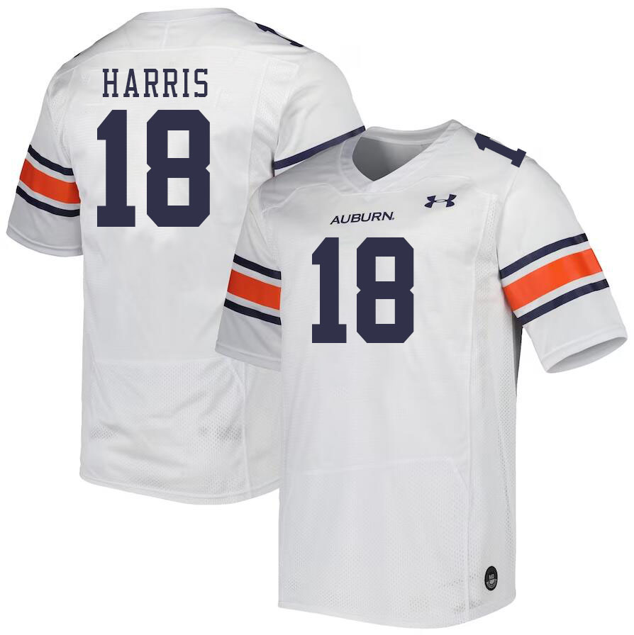 Men #18 Kaleb Harris Auburn Tigers College Football Jerseys Stitched-White